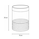 Imagen de FLORERO Vidrio Recto c/Dorado Ø15x25cm h