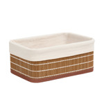 Imagen de CANASTO Rect. Bamboo Natural c/Tela Gde. 28x18x12cm