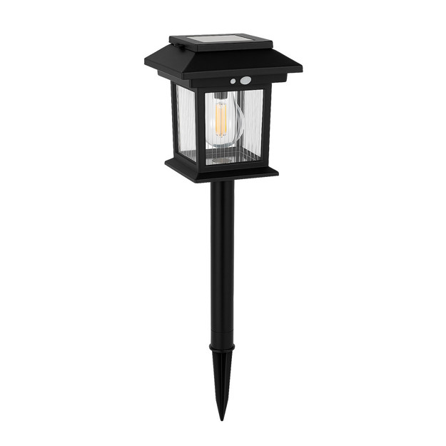 Imagen de FAROL Solar c/Sensor c/Pincho Negro 12x12x14cm H