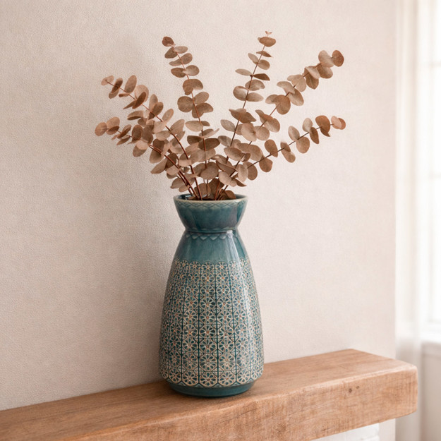 Imagen de FLORERO Ceramica Circle Azul Ø15x30cm H