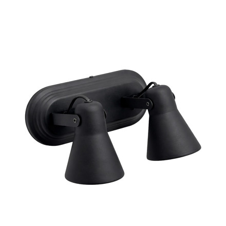 Imagen de SPOT 2 Luc E27 Copa base alargado Negro 24x10.5x15cm Prof.