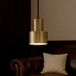 Imagen de Colgante Foco Oro Mate 1 E27 Ø12.5x20cm