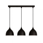 Imagen de Colgante 3 Luces E27 Copa Negra Ø16.5cm