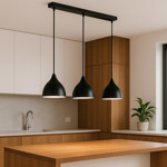 Imagen de Colgante 3 Luces E27 Copa Negra Ø16.5cm