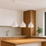 Imagen de Colgante 3 Luces E27 Copa  Blanca Ø16.5cm