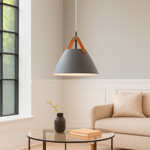 Imagen de Colgante 1 Luz E27 Lars Gris Ø27x28cm H