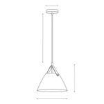 Imagen de Colgante 1 Luz E27 Lars Gris Ø27x28cm H