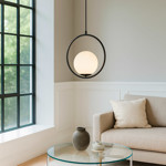 Imagen de Colgante 1 Luz E27 Lyra Negro Ø30cm