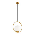 Imagen de Colgante 1 Luz E27 Lyra Dorado Ø30cm