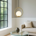 Imagen de Colgante 1 Luz E27 Lyra Dorado Ø30cm