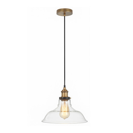 Imagen de Colgante 1 Luz E27 Vidrio Clásico Transparente Ø28cm