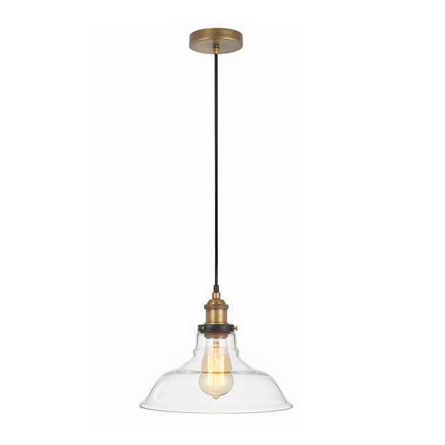 Imagen de Colgante 1 Luz E27 Vidrio Clásico Transparente Ø28cm