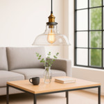 Imagen de Colgante 1 Luz E27 Vidrio Clásico Transparente Ø28cm