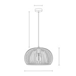 Imagen de Colgante 1 Luz Esfera Bambu