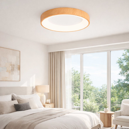 Imagen de Plafon LED 30w UFO Madera 3 Tonalidades Ø50x5cm H