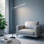 Imagen de Lampara de Pié LED 14w Cane Negra