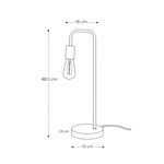 Imagen de Lampara de Mesa Blanca con Madera 48.5cm H