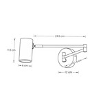Imagen de Aplique LED 5w Cálido Articulado Negro Ø12x46cm Largo