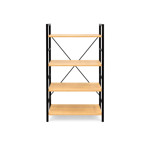 Imagen de Estantería Metálica Negro y Madera 4 Estantes 60x28x116cm