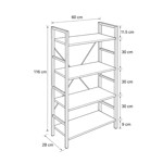 Imagen de Estantería Metálica Negro y Madera 4 Estantes 60x28x116cm