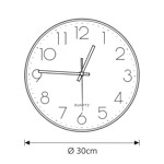Imagen de Reloj de Pared 30cm Marco Madera / Int Bco. D3