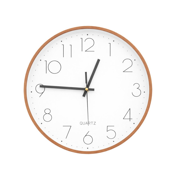 Imagen de Reloj de Pared 30cm Marco Madera / Int Bco. D3