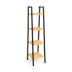 Imagen de Estantería Metálica Negro y Madera 4 Estantes 34x33x138cm H