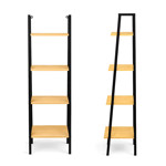 Imagen de Estantería Metálica Negro y Madera 4 Estantes 34x33x138cm H