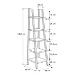 Imagen de Estantería Metálica Negro y Madera 4 Estantes 34x33x138cm H