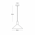 Imagen de Colgante Campana Negra con Madera 1 Luz E27 Ø30cm