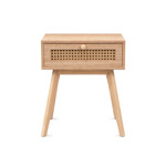 Imagen de Mesa de Luz Nórdica Madera-Rattan 1 Cajón