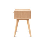 Imagen de Mesa de Luz Nórdica Madera-Rattan 1 Cajón