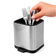 Imagen de PORTA Cubiertero Acero Inox. c/Pico Evacuador 10x10x12cm H