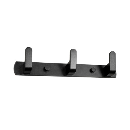 Imagen de Perchero 3 Ganchos Negro Aluminio 24cm