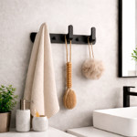 Imagen de Perchero 3 Ganchos Negro Aluminio 24cm