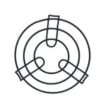 Imagen de Posafuentes Metálico Negro 22cm Ø