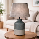 Imagen de Lámpara Cerámica Nórdica Gris c/Pantalla E14