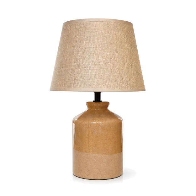 Imagen de Lámpara Cerámica Nórdica Beige c/Pantalla E14