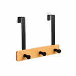 Imagen de Perchero para Puerta 3 Ganchos Negro Bambu 21cm Prof.