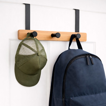 Imagen de Perchero para Puerta 3 Ganchos Negro Bambu 21cm Prof.