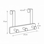 Imagen de Perchero para Puerta 3 Ganchos Negro Bambu 21cm Prof.