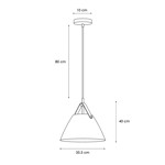 Imagen de Colgante 1 Luz E27 Lars Gris Ø27x28cm H