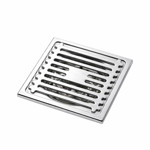 Imagen de Rejilla Desagüe Acero Cromada 10x10cm c/Sifón