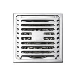 Imagen de Rejilla Desagüe Acero Cromada 10x10cm c/Sifón