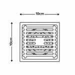 Imagen de Rejilla Desagüe Acero Cromada 10x10cm c/Sifón