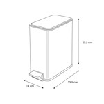 Imagen de CESTO Residuos 5 lts Rectangular Acero c/Pedal