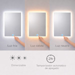 Imagen de Espejo LED 60x80cm Luz Variable 3 Tonos