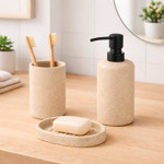 Imagen de Set de Baño 3 Piezas Sahara Polyresina Beige
