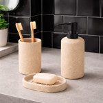 Imagen de Set de Baño 3 Piezas Sahara Polyresina Beige
