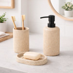 Imagen de Set de Baño 3 Piezas Sahara Polyresina Beige